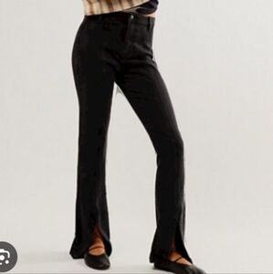 We the free black Flared Pants with Slit